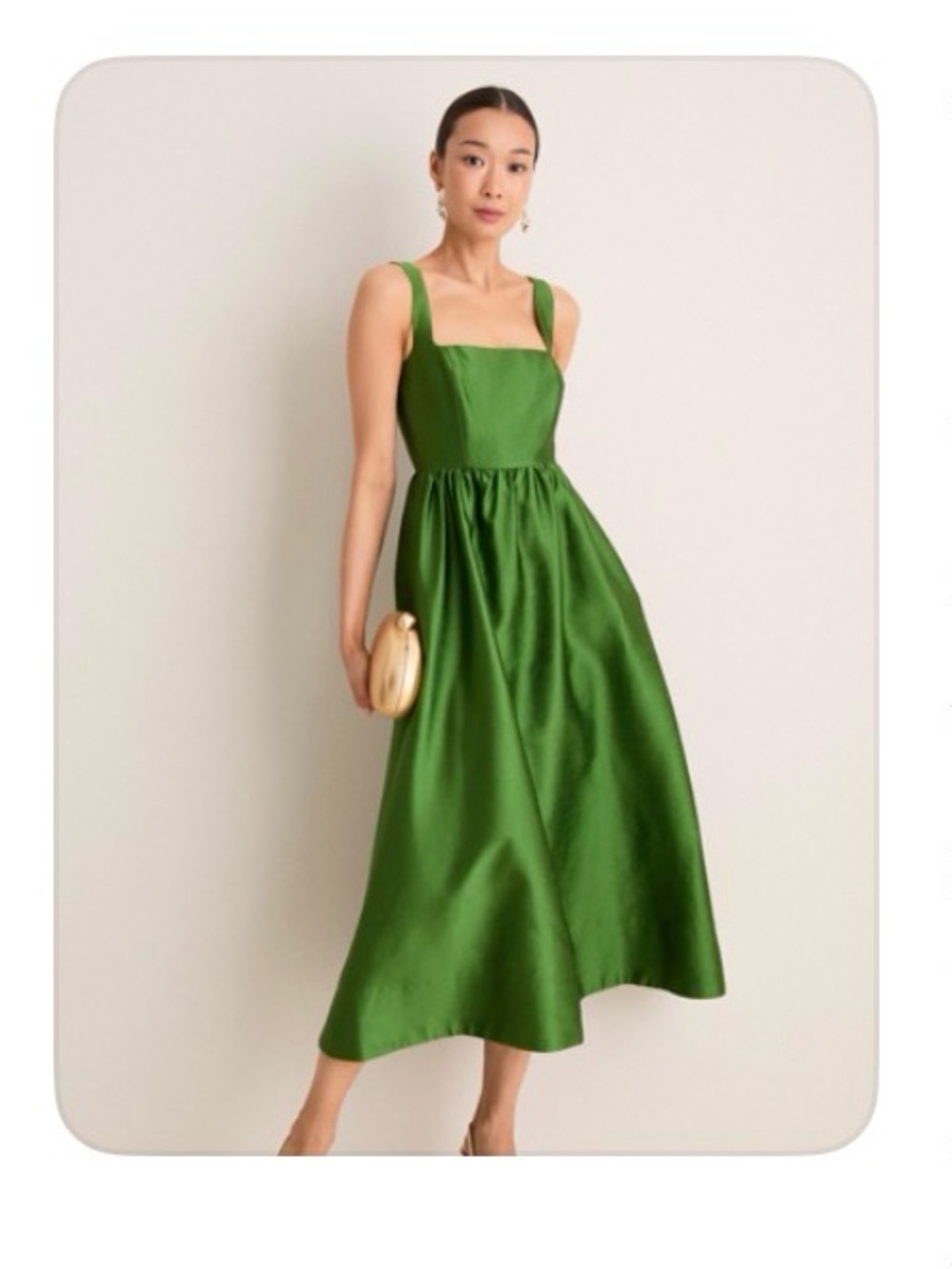 Tuckernuck Emerald Green Square-Neck Midi Dress